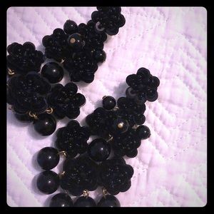 Jcrew black statement earrings -good condition